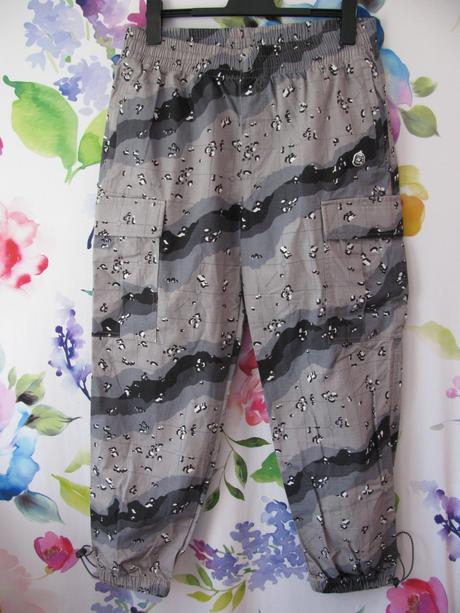 Bavlněné ripstop kalhoty, uvolněný střih, l