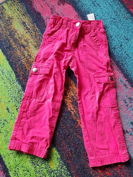 Tmavě růžové rolovací kalhoty na holčičku, 92