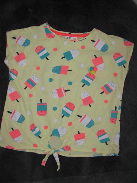 Letní bavlněné tričko s uzlem a s nanuky, pepco,110