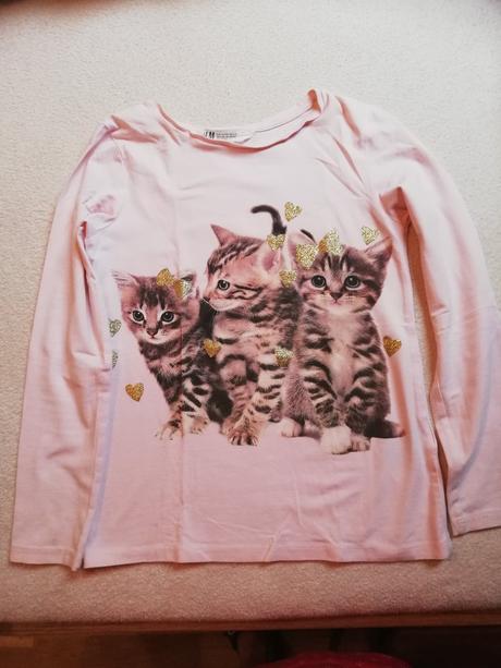 Tričko s kočičkama, vel. 122/128,z. h&m., h&m,122