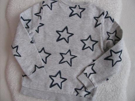 Světle šedá bavlněná mikina s modrými hvězdami, marks & spencer,116