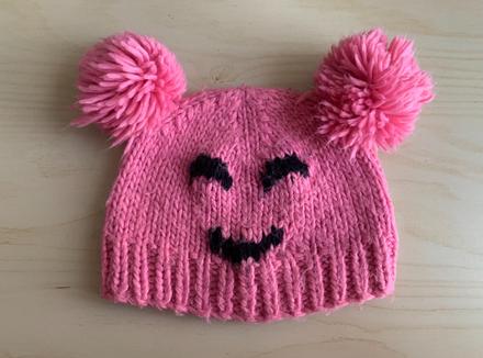 Čepice & čepička s bambulkama vel. 116/122, 116