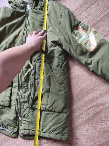 Khaki zimní bunda kabát zara 164/xs,s, zara,164