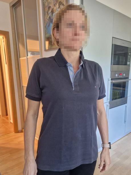 Tričko s límečkem tmavě šedé tommy hilfiger, tommy hilfiger,m