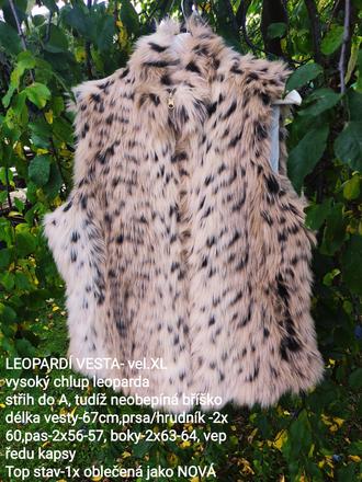 Leopardí vesta-xl,zdarma podzimní boty,džegíny, xl