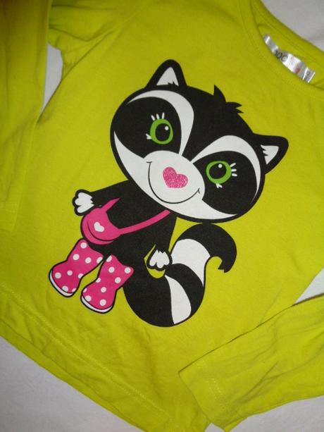 Nádherné limetkové tričko s medvídkem mývalem, 98