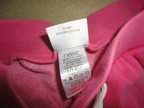 Růžové tepláky next, vel. 8-9 let, next,128