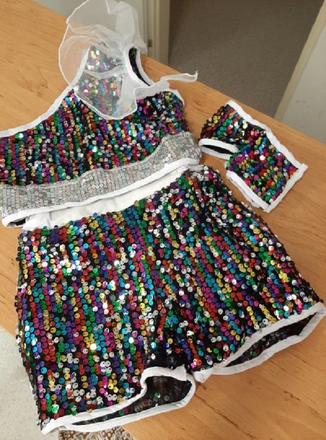 Set taneční s flitry vel.150, 152