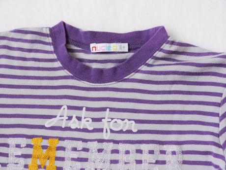 Bavlnene triko s dlouhym rukavem - fialovy prouzek, h&m,128