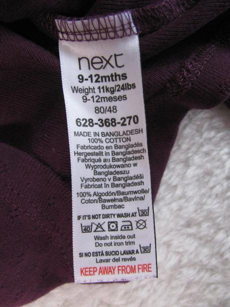Bavlněné fialové dívčí tričko next, next,80