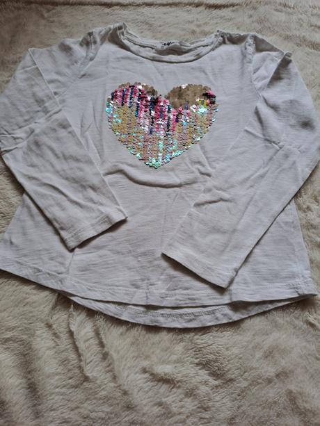 Tričko měnící srdce ve vel. 122/128, h&m,122