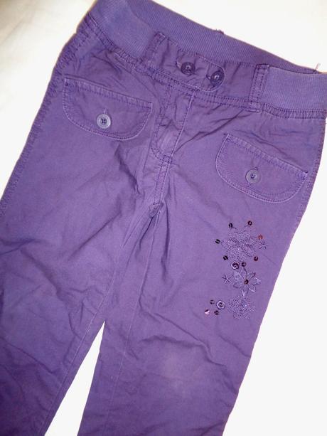 Pěkné fialové kalhoty podšité bavlnou, palomino,104