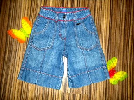 Bomba delší vyšívané riflové kraťasy, 104