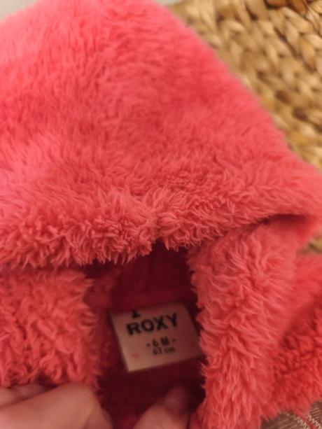 Růžová chlupatá bunda mikina roxy 74/80, roxy,74