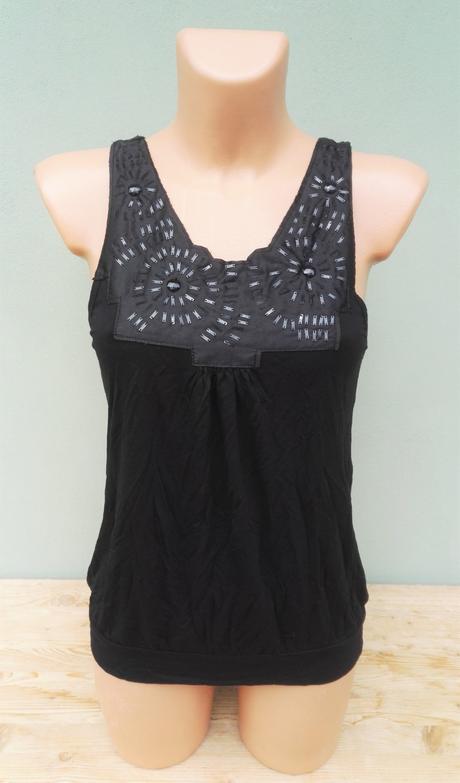 Černý zdobený top tunika mng - vel.s/m, s