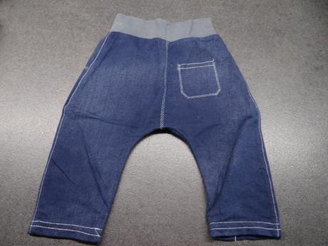 Tepláčky - imitace rifliček, pro látkující miminka, 74