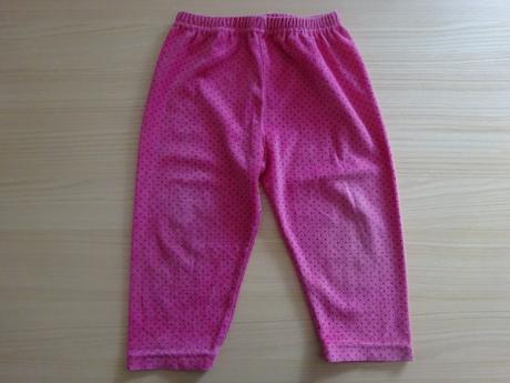 Tepláky sytě růžové s puntíkem, vel. 86, 86