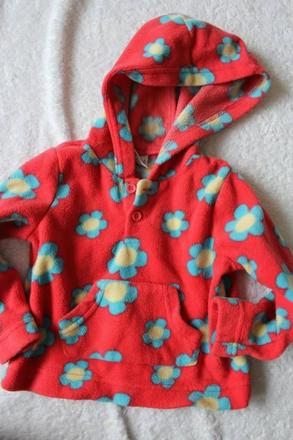 Flísová malinová mikina kytičky, miniclub,80