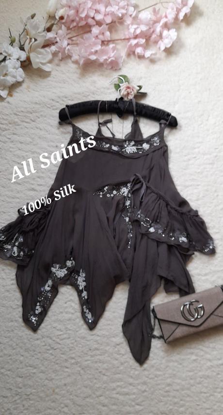 All saints asymetrický zdobený top - hedvábí, 36