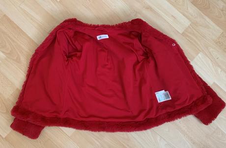 Chlupatý kabátek s podšívkou h&m vel. 134/140, h&m,134