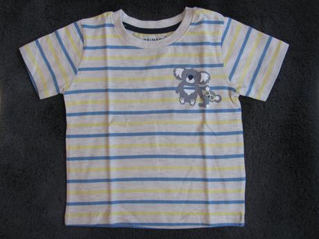 Krásné pruhované bavlněné tričko s koalou, primark,92