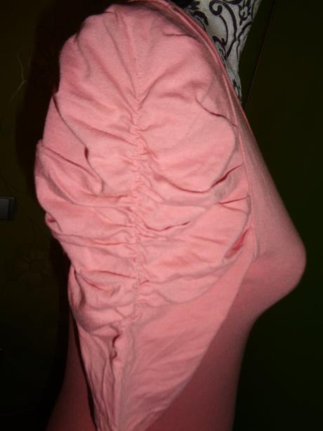 Krásné starorůžové tričko s nabíranými rukávy, topshop,m