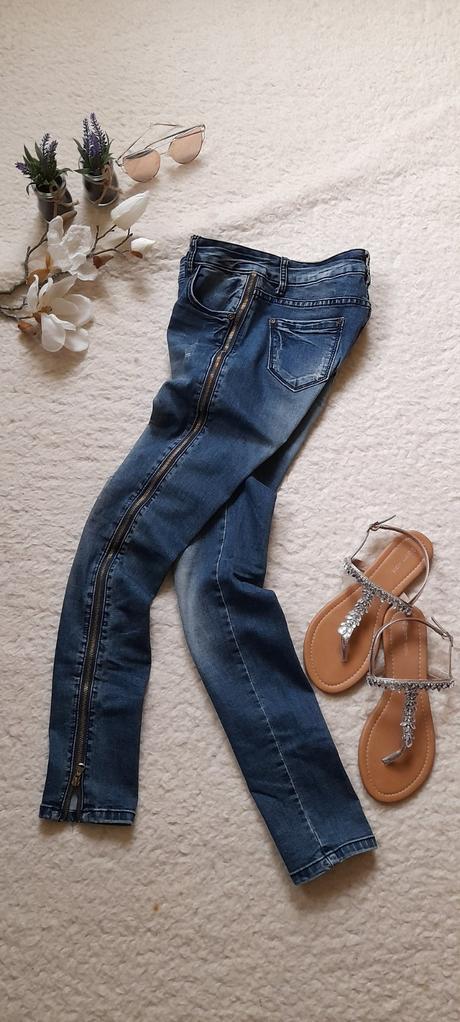 One love slim fit džíny se zipy, tesco,m