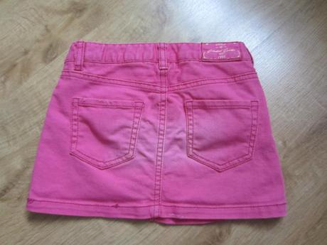 Peckovní neon růžová mini džínová, riflová sukně, h&m,116