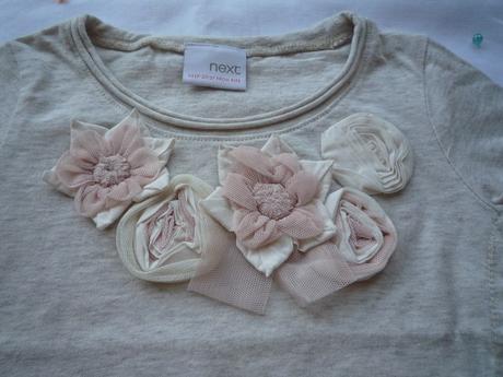 Bavlněné tričko s aplikací růžiček, next , next,68