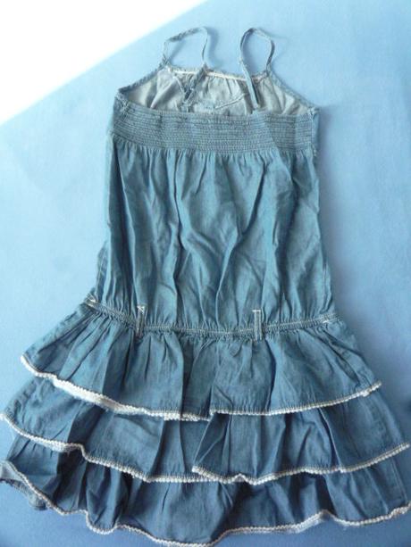 Plátěné modré šaty vel. 146, 146