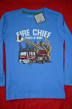 Kvalitní tričko wolf s požárníky bavlněné,122, wolf,122