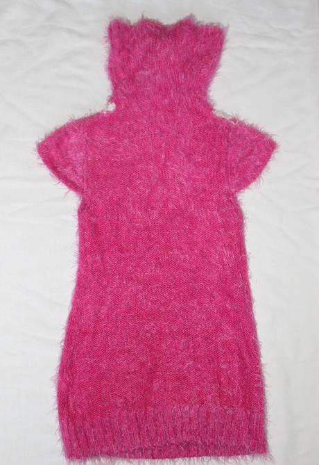 Va25 teplá dlouhá vesta/mini šaty 7-8 let, 128