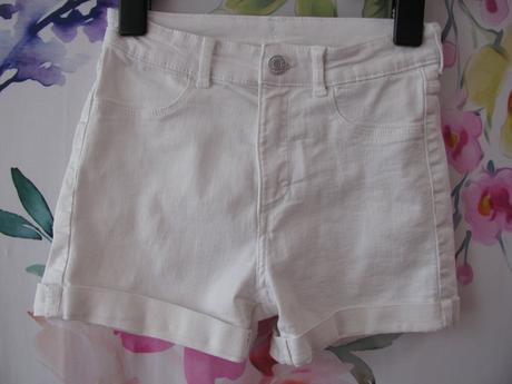 Bílé džínové elastické kraťasy, denim,140