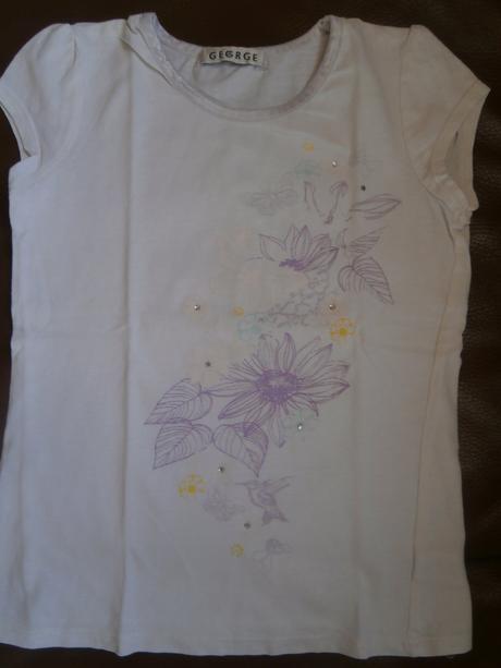 Triko,tričko,zn.george,vel.116/122,s kytičkami, george,122