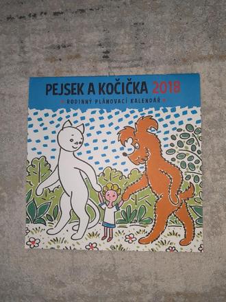Kalendář s ilustracemi z knížky pejsek a kočička,