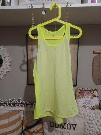 Neon žluté sportovní tílko top h&m, h&m,164
