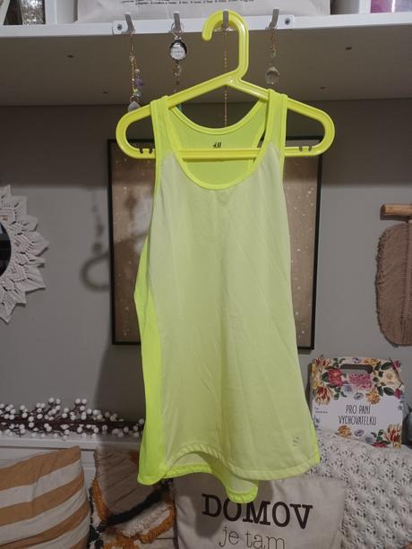 Neon žluté sportovní tílko top h&m, h&m,164