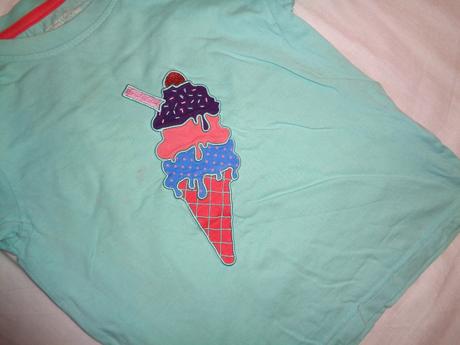 Mentolově zelené tričko s vyšitou zmrzlinou, mountain warehouse,116