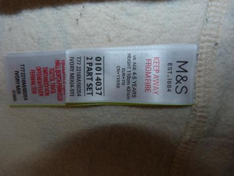 Ms krásný komplet vel. 110, marks & spencer,110