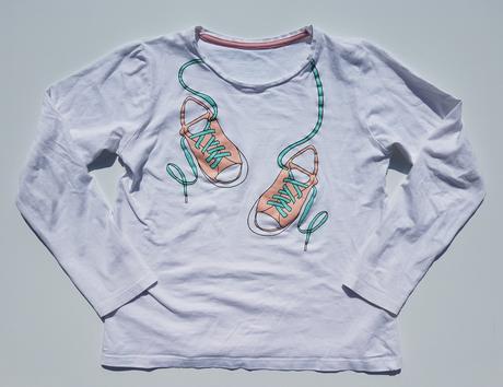 L148 dívčí triko s dlouhým rukávem tenisky v. 134, 134