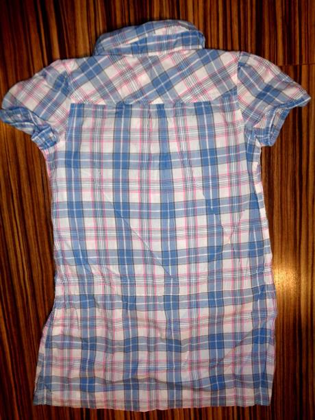 Luxusní modrobílé košilové šaty - káro, h&m,134