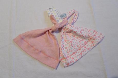 C236	2x dívčí tenká bavlněná čepička, f&f,74