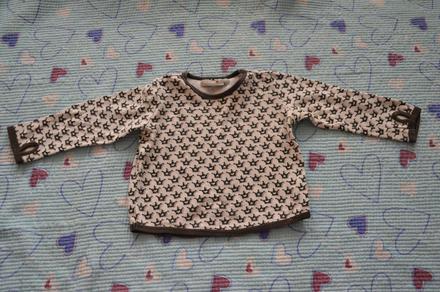 Bavlněné triko s korunkami, dl. rukáv pro paleček, h&m,92