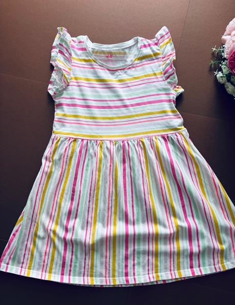 Ob/ šaty s pruhy letní - v.110/116, h&m,116