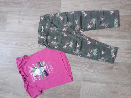 Letní kalhoty s kolibříky, h&m,104