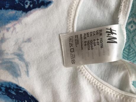 Tricko h&m110/116 kun + topolino kratasy 122/128, h&m,110