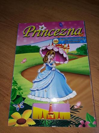 Zábavná kniha šablon se samolepkami - princezna, 