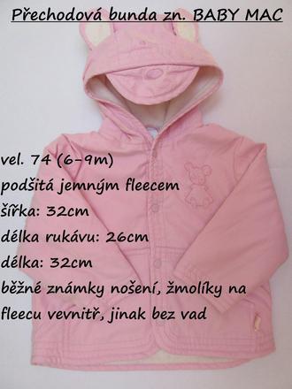 Přechodová bunda zn. baby mac, baby mac,74
