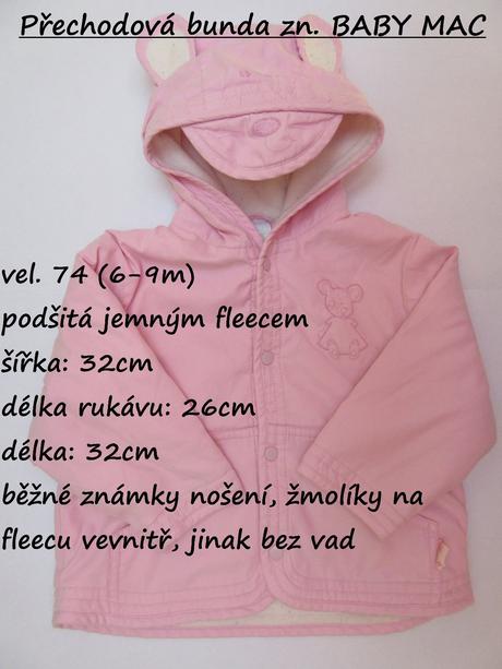 Přechodová bunda zn. baby mac, baby mac,74