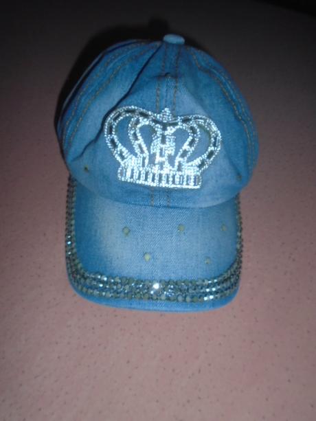 Kšiltovka džínová korunka kamínky vel 54-56, 54